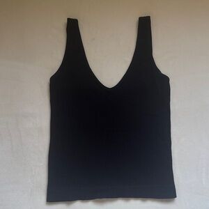 Aura Black V-Neck Tank Top